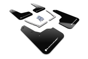 Honda Civic Si Mud Flaps - Rally Armor - UR Black with White Logo - Black - `16-`21